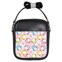 Owl Bird Cute Pattern Background Girls Sling Bag