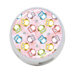 Owl Bird Cute Pattern Background 4-port Usb Hub (one Side)