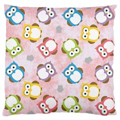 Owl Bird Cute Pattern Background Large Cushion Case (one Side)