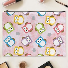 Owl Bird Cute Pattern Background Cosmetic Bag (xxxl)