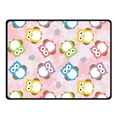 Owl Bird Cute Pattern Background Double Sided Fleece Blanket (small)  by HermanTelo