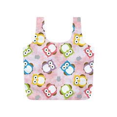 Owl Bird Cute Pattern Background Full Print Recycle Bag (S)