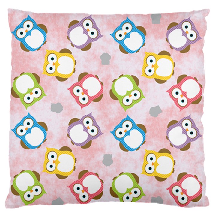 Owl Bird Cute Pattern Background Standard Flano Cushion Case (One Side)