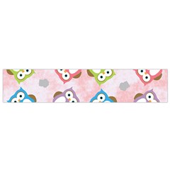 Owl Bird Cute Pattern Background Small Flano Scarf