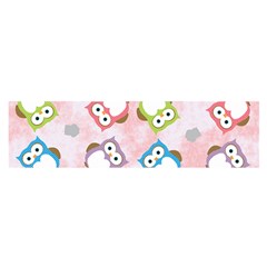 Owl Bird Cute Pattern Background Satin Scarf (oblong) by HermanTelo