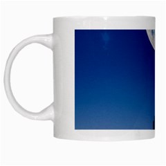 Moon Sky Blue Hand Arm Night White Mugs by HermanTelo