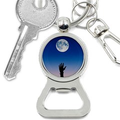 Moon Sky Blue Hand Arm Night Bottle Opener Key Chain by HermanTelo