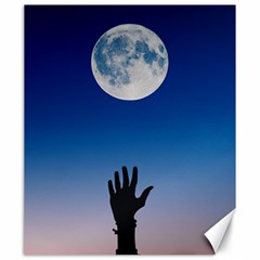 Moon Sky Blue Hand Arm Night Canvas 20  X 24  by HermanTelo