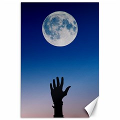 Moon Sky Blue Hand Arm Night Canvas 20  X 30  by HermanTelo