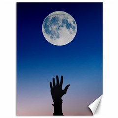 Moon Sky Blue Hand Arm Night Canvas 36  X 48  by HermanTelo