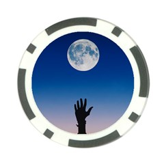 Moon Sky Blue Hand Arm Night Poker Chip Card Guard by HermanTelo