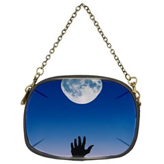 Moon Sky Blue Hand Arm Night Chain Purse (one Side) by HermanTelo