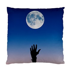 Moon Sky Blue Hand Arm Night Standard Cushion Case (one Side) by HermanTelo