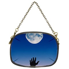 Moon Sky Blue Hand Arm Night Chain Purse (two Sides) by HermanTelo