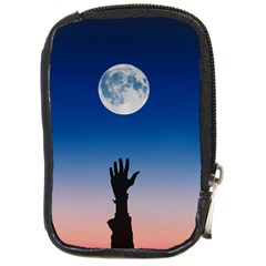 Moon Sky Blue Hand Arm Night Compact Camera Leather Case by HermanTelo