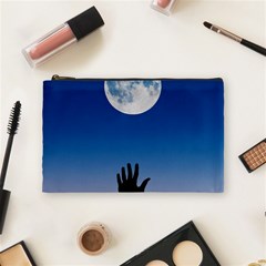 Moon Sky Blue Hand Arm Night Cosmetic Bag (medium)