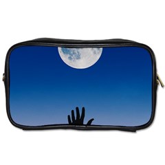 Moon Sky Blue Hand Arm Night Toiletries Bag (two Sides) by HermanTelo