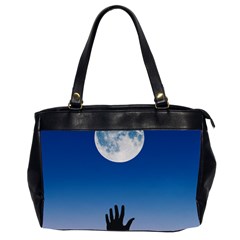 Moon Sky Blue Hand Arm Night Oversize Office Handbag (2 Sides) by HermanTelo