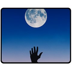 Moon Sky Blue Hand Arm Night Fleece Blanket (medium) 