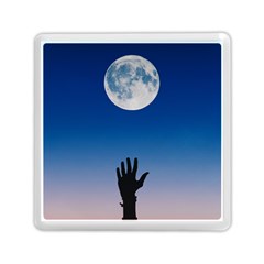 Moon Sky Blue Hand Arm Night Memory Card Reader (square) by HermanTelo