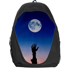 Moon Sky Blue Hand Arm Night Backpack Bag by HermanTelo