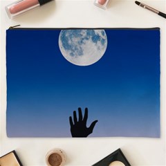 Moon Sky Blue Hand Arm Night Cosmetic Bag (xxxl)