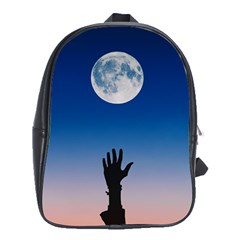 Moon Sky Blue Hand Arm Night School Bag (xl) by HermanTelo