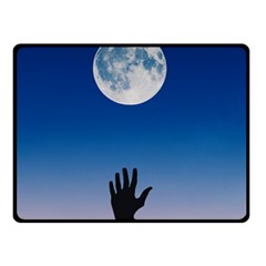 Moon Sky Blue Hand Arm Night Double Sided Fleece Blanket (small) 