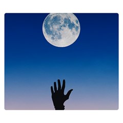 Moon Sky Blue Hand Arm Night Double Sided Flano Blanket (small) 