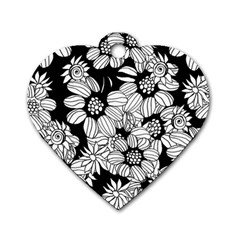 Mandala Calming Coloring Page Dog Tag Heart (one Side)