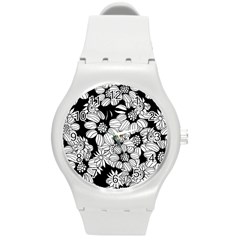 Mandala Calming Coloring Page Round Plastic Sport Watch (m)