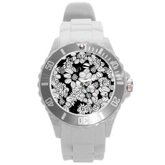 Mandala Calming Coloring Page Round Plastic Sport Watch (l)