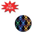 Pattern Background Bright Blue 1  Mini Magnet (10 pack)  Front