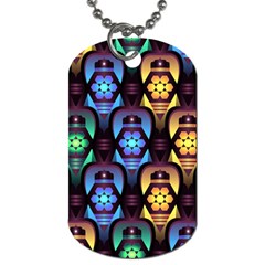 Pattern Background Bright Blue Dog Tag (two Sides)