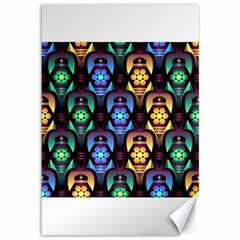 Pattern Background Bright Blue Canvas 12  X 18 