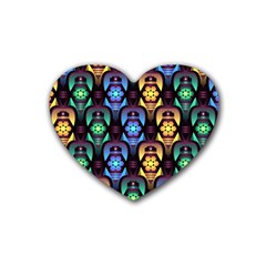 Pattern Background Bright Blue Heart Coaster (4 Pack) 