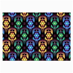 Pattern Background Bright Blue Large Glasses Cloth (2 Sides)