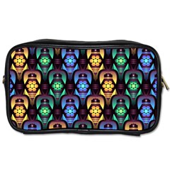 Pattern Background Bright Blue Toiletries Bag (two Sides)