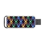 Pattern Background Bright Blue Portable USB Flash (Two Sides) Front