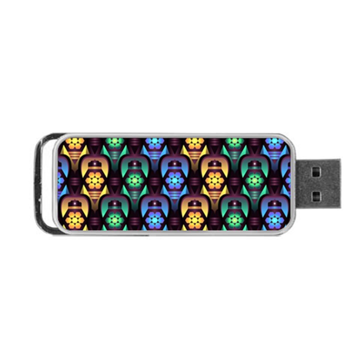 Pattern Background Bright Blue Portable USB Flash (Two Sides)