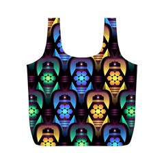 Pattern Background Bright Blue Full Print Recycle Bag (m)