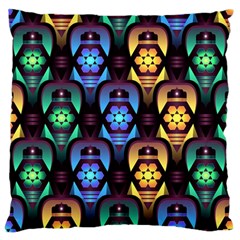 Pattern Background Bright Blue Large Flano Cushion Case (one Side)