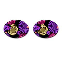 Seamless Halloween Day Dead Cufflinks (oval)