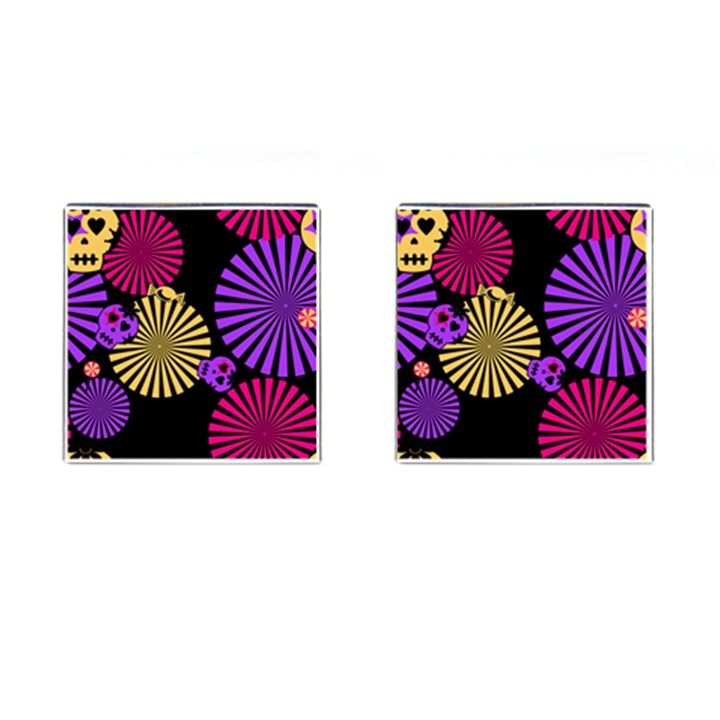 Seamless Halloween Day Dead Cufflinks (Square)