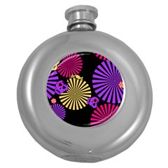 Seamless Halloween Day Dead Round Hip Flask (5 Oz)