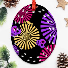 Seamless Halloween Day Dead Ornament (oval Filigree)