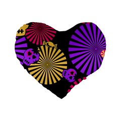 Seamless Halloween Day Dead Standard 16  Premium Heart Shape Cushions