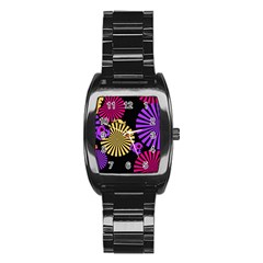 Seamless Halloween Day Dead Stainless Steel Barrel Watch by HermanTelo