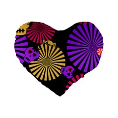 Seamless Halloween Day Dead Standard 16  Premium Flano Heart Shape Cushions