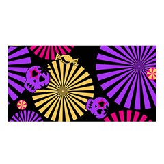 Seamless Halloween Day Dead Satin Shawl